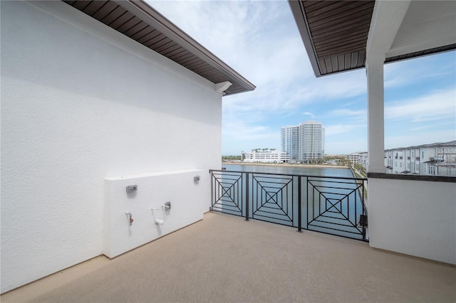 balcony with a city view