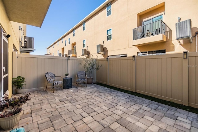 view of patio with a fenced backyard