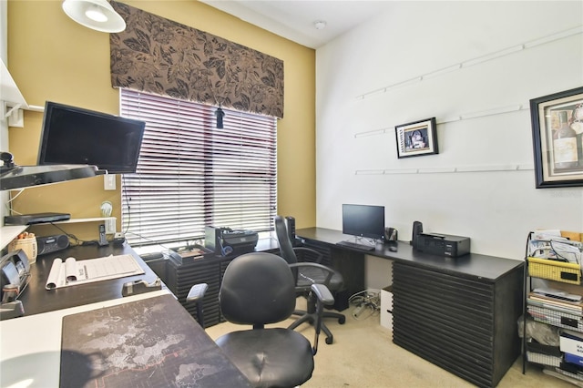 carpeted office space featuring a wealth of natural light