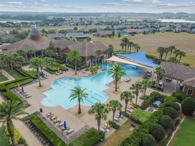 view of pool featuring a residential view