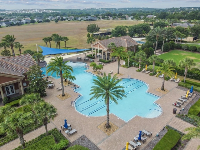 pool featuring a patio area