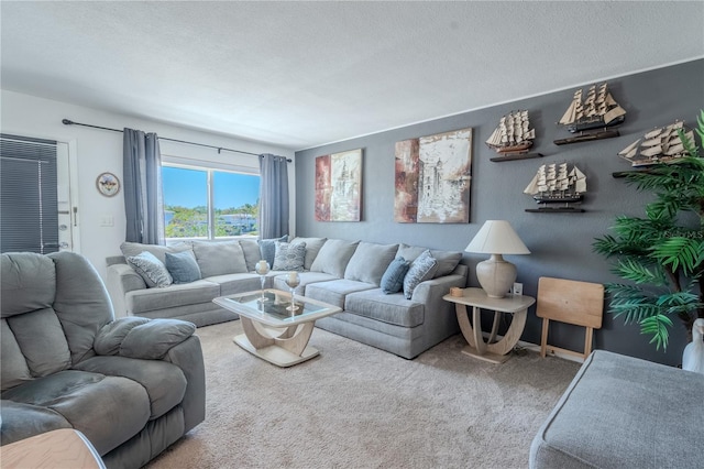 8325 112th St Unit 202, Seminole, FL 33772 - living area featuring a textured ceiling and carpet floors