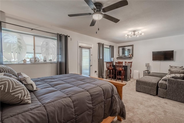 8325 112th St Unit 202, Seminole, FL 33772 - carpeted bedroom with ceiling fan and a textured ceiling
