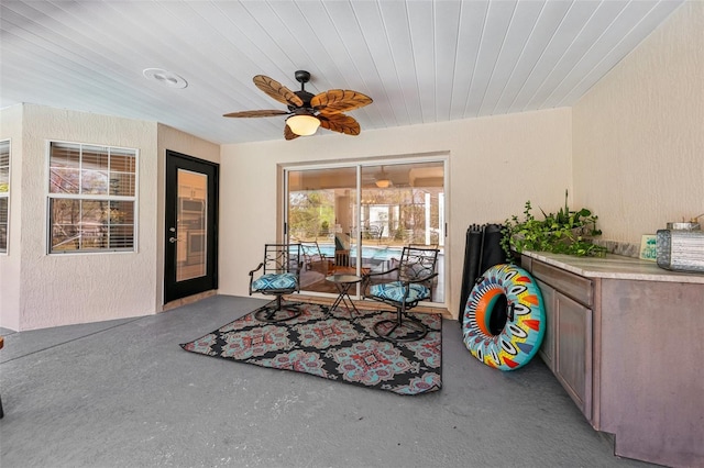 view of patio / terrace featuring a ceiling fan