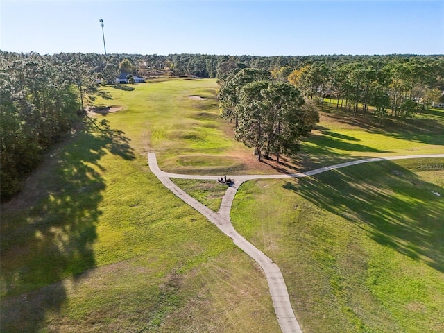 bird's eye view featuring a forest view