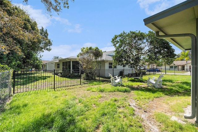 view of yard featuring fence