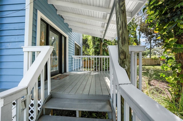 view of wooden deck