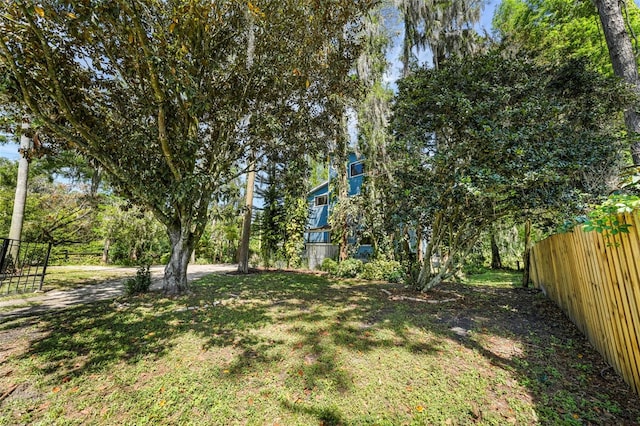 view of yard with fence