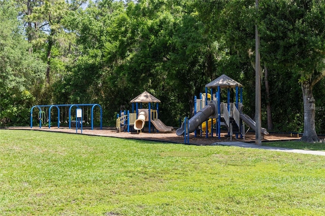 community playground with a yard