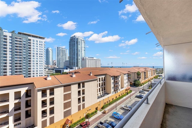 balcony with a city view