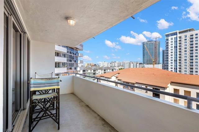 balcony with a view of city