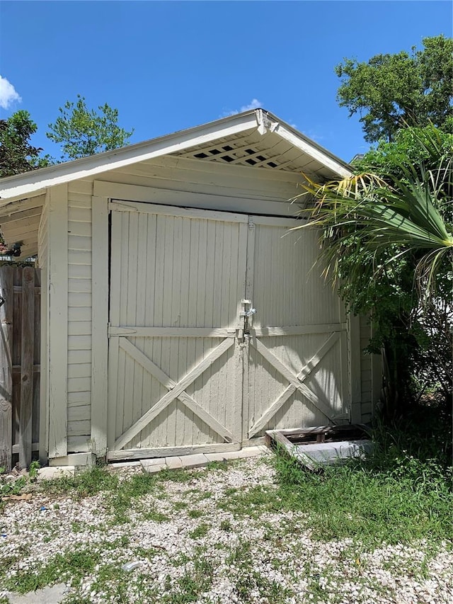 view of shed