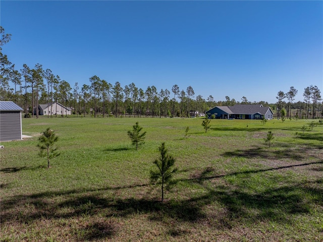 view of yard featuring a rural view