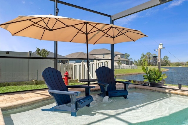 view of patio with fence