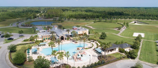 8780 Flourish Dr, Land O Lakes, FL 34637 - bird's eye view featuring a forest view