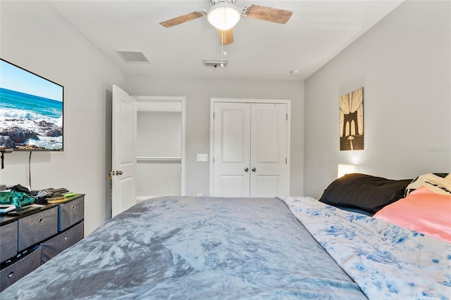 2612 E 26th Ave, Tampa, FL 33605 - bedroom with visible vents, a closet, and ceiling fan