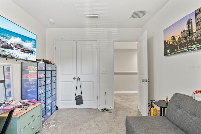 2612 E 26th Ave, Tampa, FL 33605 - sitting room featuring visible vents, light colored carpet, and baseboards