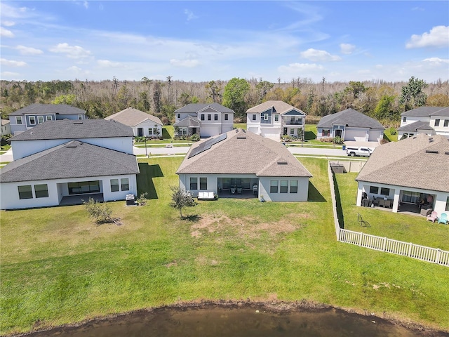 drone / aerial view with a residential view