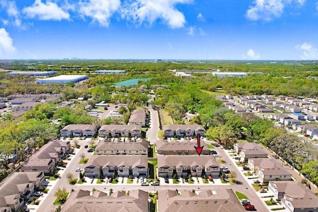 drone / aerial view with a residential view