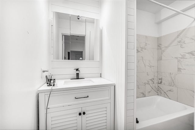 full bathroom with vanity and shower / bathing tub combination