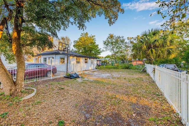 view of yard with fence