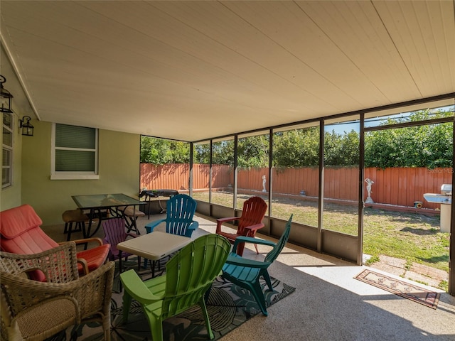 view of sunroom