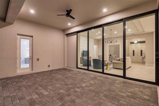 view of patio / terrace featuring an outdoor living space and ceiling fan