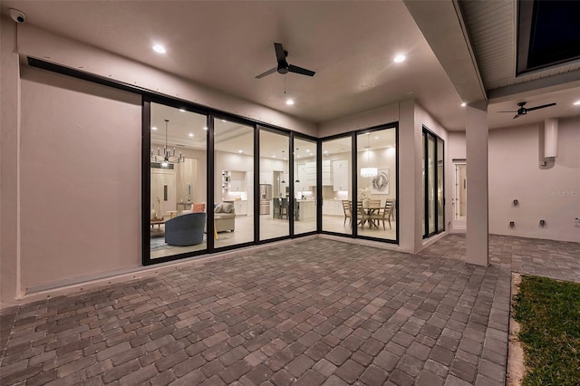 view of patio with ceiling fan