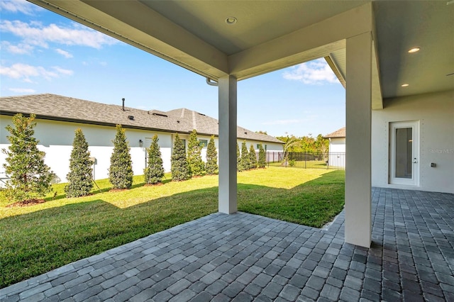 view of patio with fence