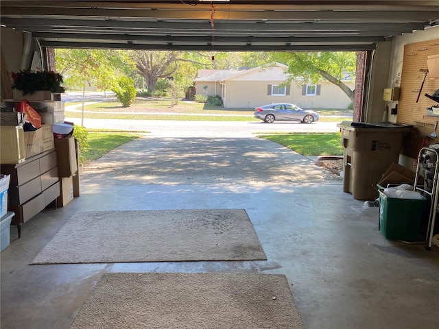 view of garage