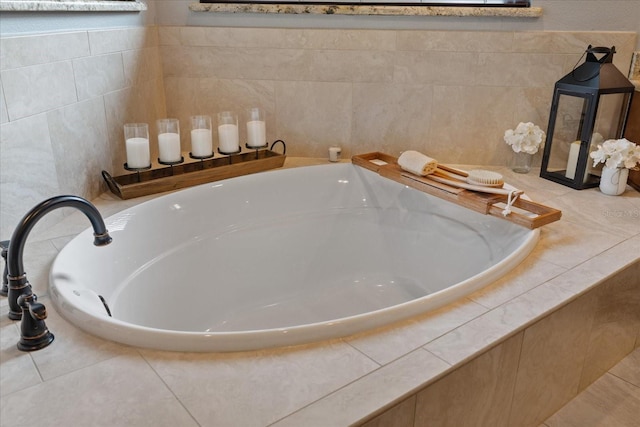 bathroom with a garden tub