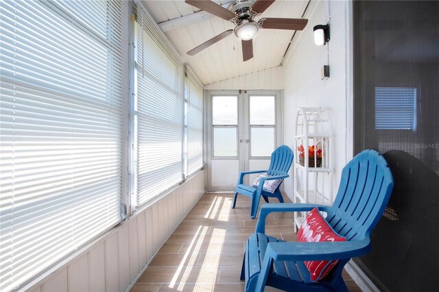 1902 Andover St Unit 198, Sun City Center, FL 33573 - sunroom with a ceiling fan and french doors