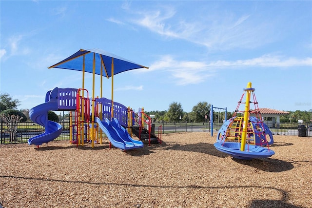 community play area with fence