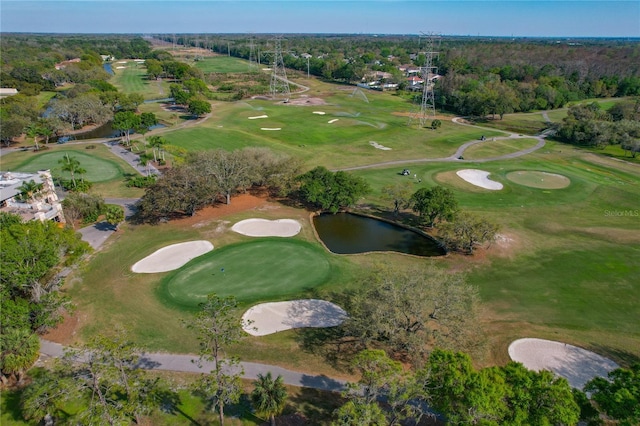 aerial view with view of golf course