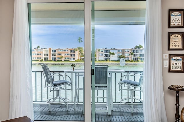 balcony with a water view