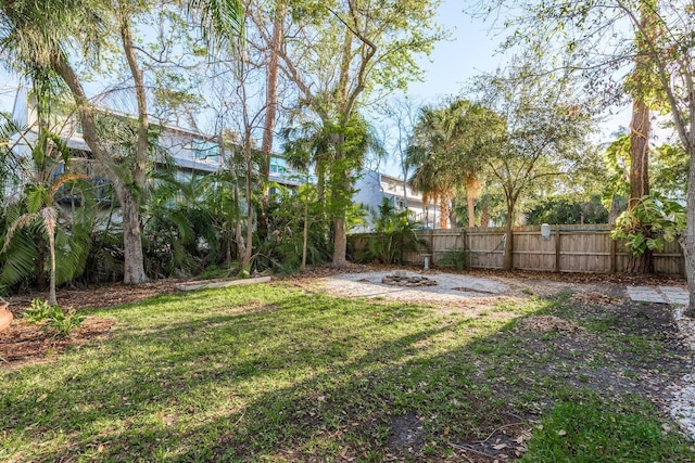 view of yard with fence