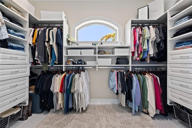 view of walk in closet