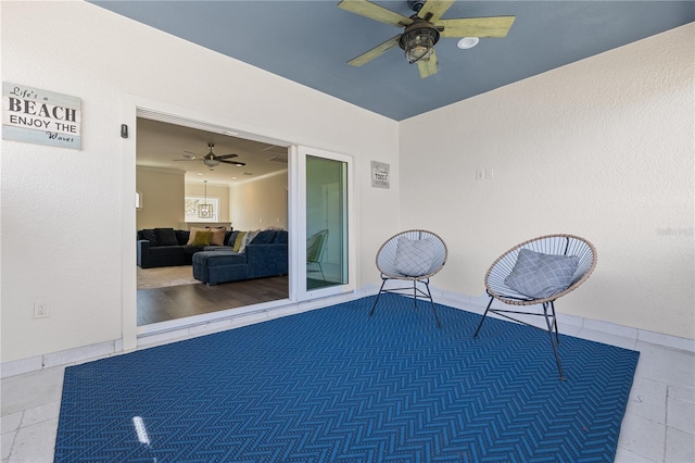 view of patio / terrace with ceiling fan