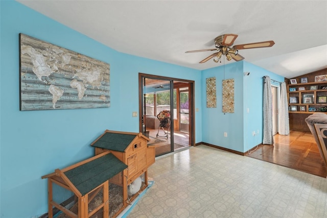 interior space featuring tile patterned floors and baseboards