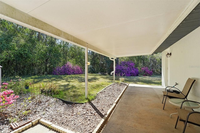 view of yard featuring a patio area