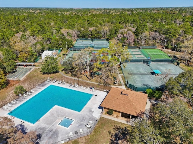 aerial view with a view of trees