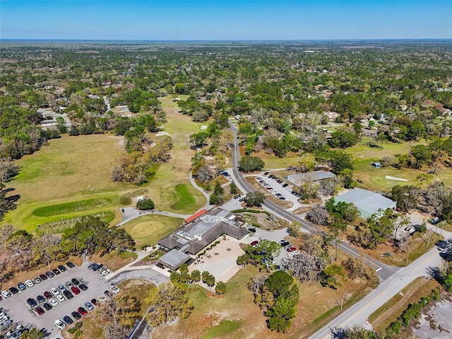 aerial view featuring view of golf course