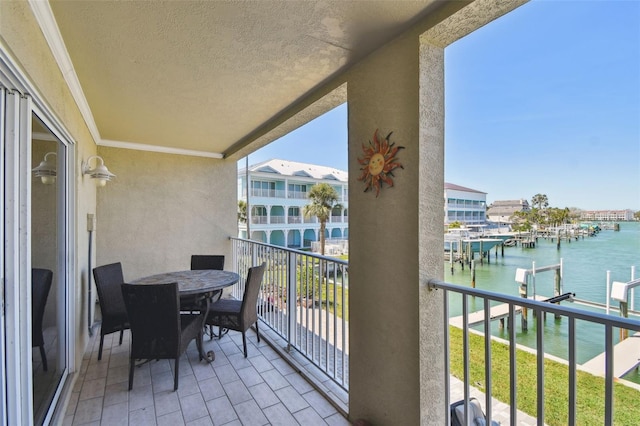 balcony with a water view