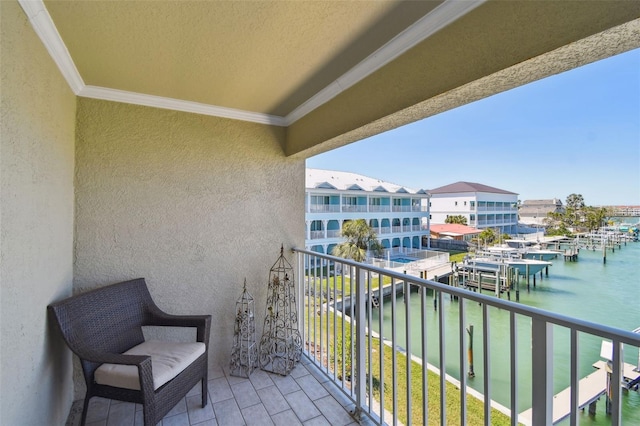 balcony with a water view