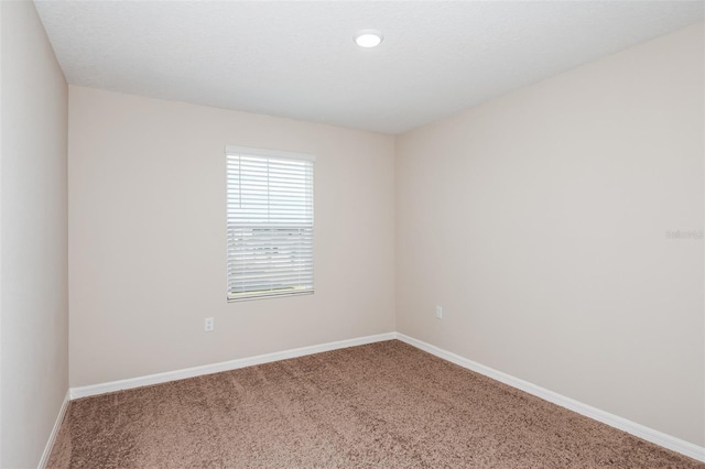 spare room with baseboards and carpet floors