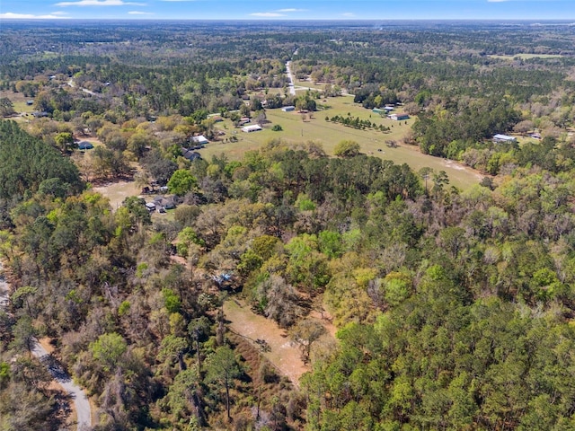 drone / aerial view with a forest view