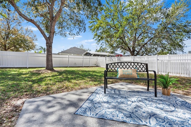 view of patio featuring a fenced backyard