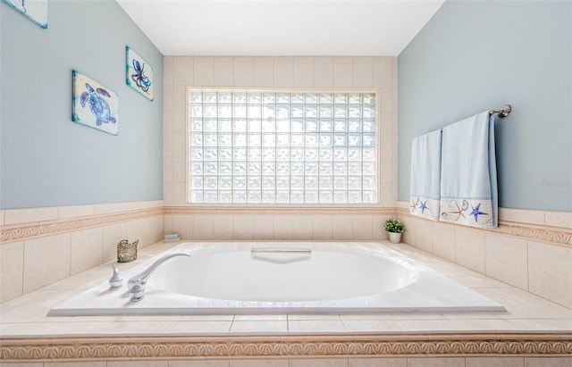 full bathroom featuring a garden tub