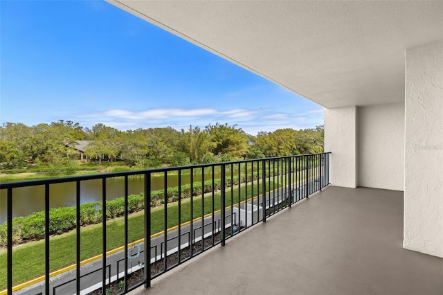 balcony with a water view