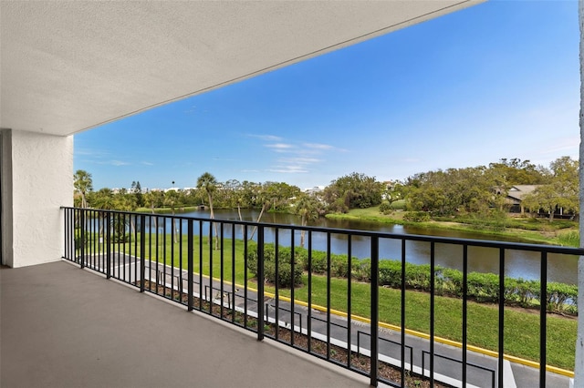 balcony with a water view